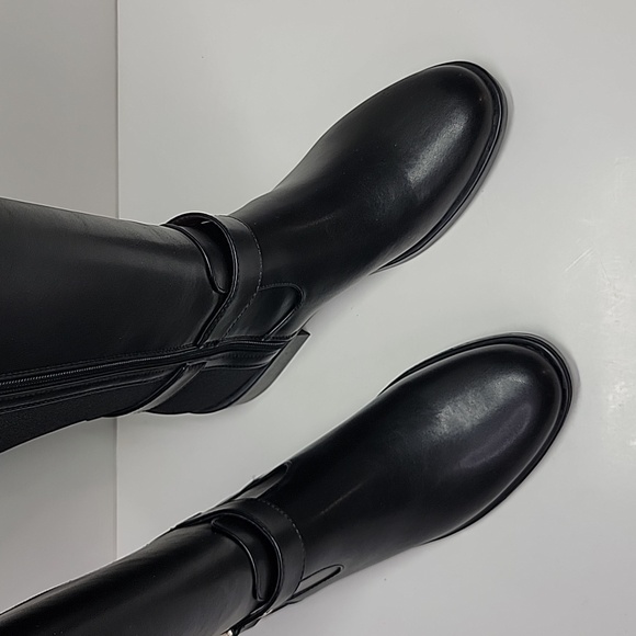 TOMMY HILFIGER NEW BLACK KNEE HIGH BOOTS SZ 7.5 - Picture 4 of 12